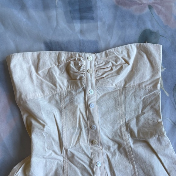 MYMUMMADEIT BUTTON MINI DRESS - BONE - Picture 9 of 16